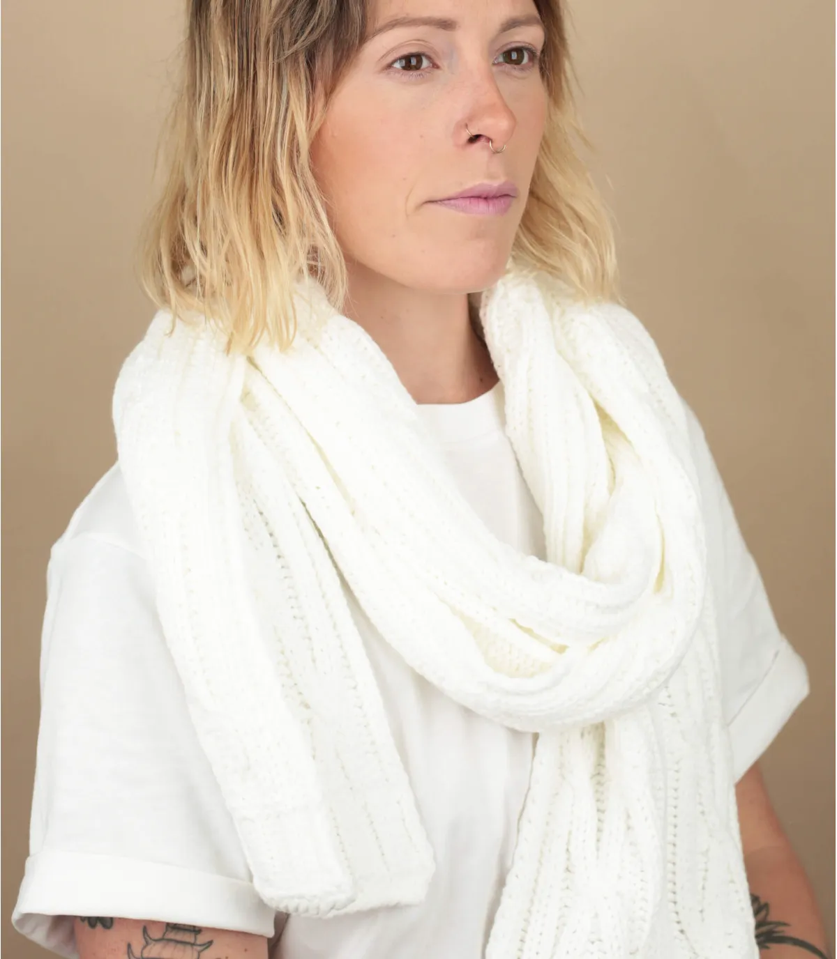 Echarpe femme blanc - Appletini Scarf white Cabaïa : Headict