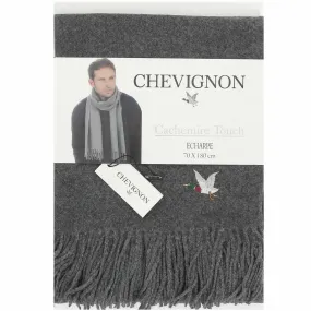 Echarpe homme CHEVIGNON gris foncé, toucher cachemire - Matière noble 19.90 euros