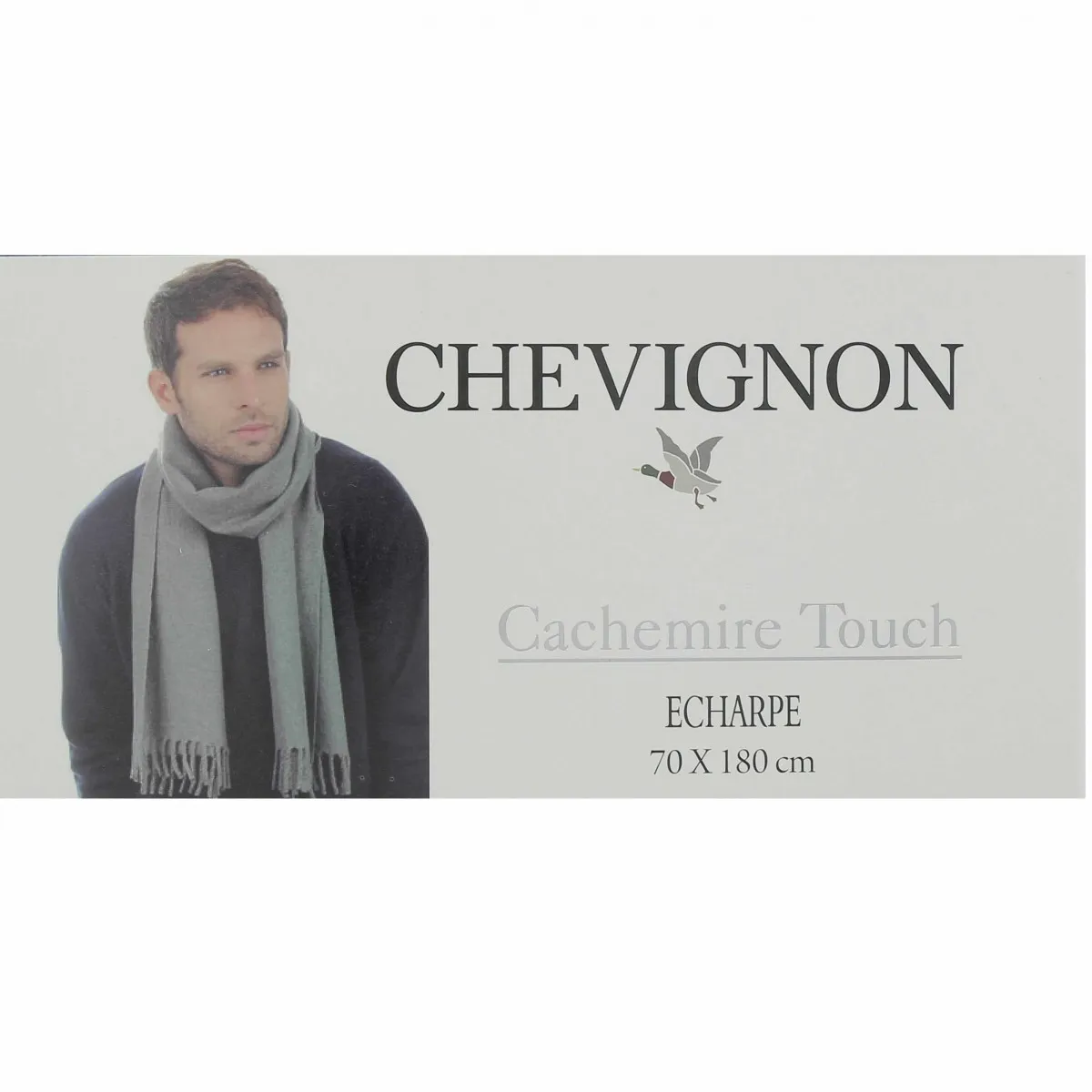 Echarpe homme CHEVIGNON gris foncé, toucher cachemire - Matière noble 19.90 euros