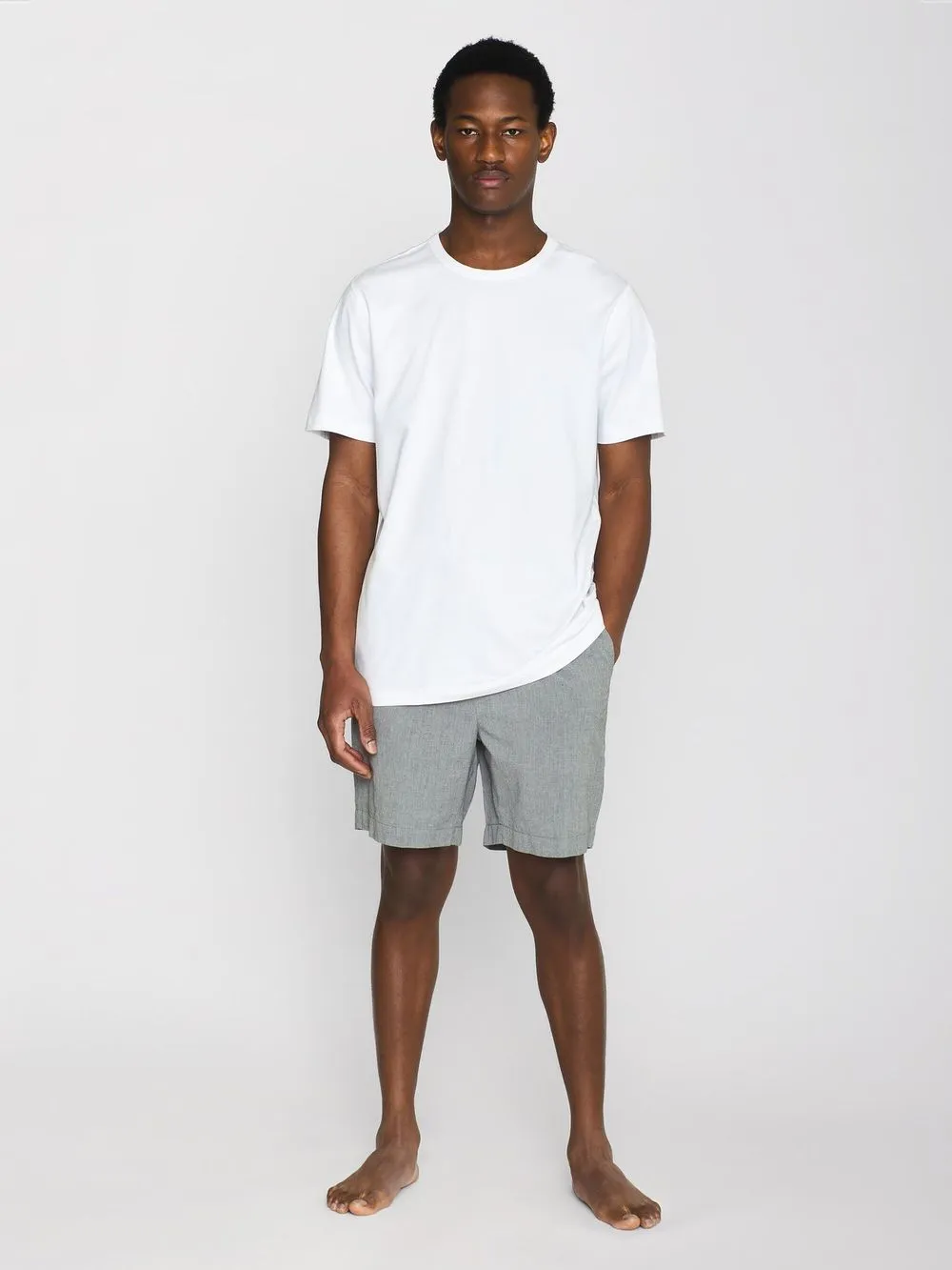 Ensemble de pyjama short en coton bio | blanc et gris "pajamas set bright white" 1010 bright white homme