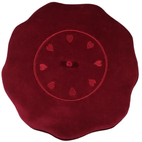 ENSEMBLE FILLE BERET avec cordons et ECHARPE coordonnée - Velours et Polaire rouge bordeaux