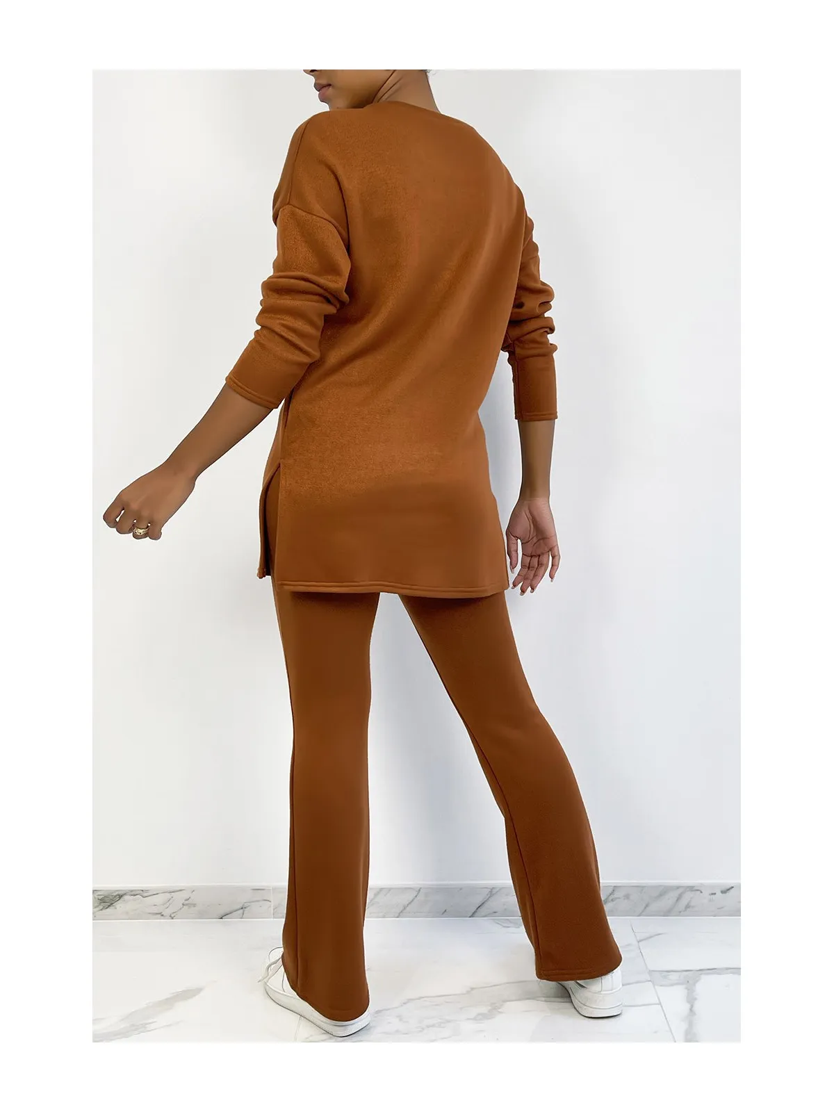 Ensemble tunique et pantalon pat deph cognac