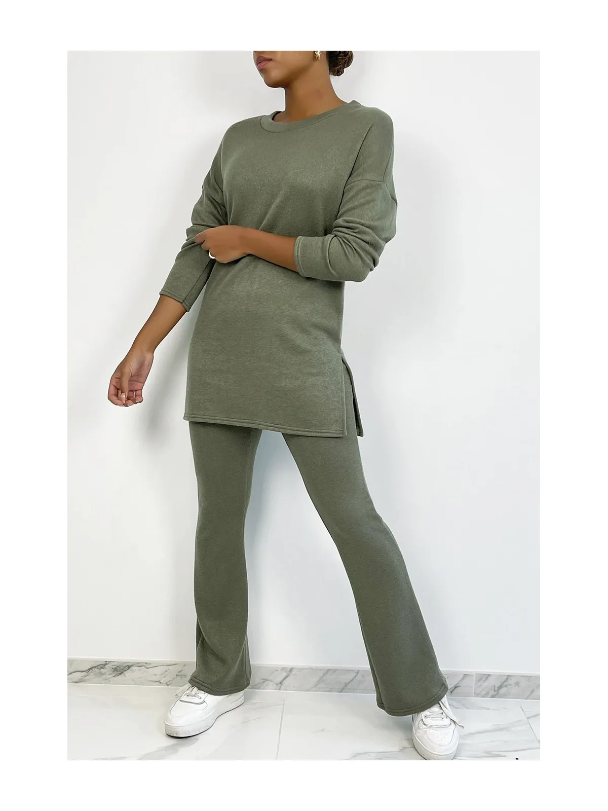 Ensemble tunique et pantalon pat deph kaki