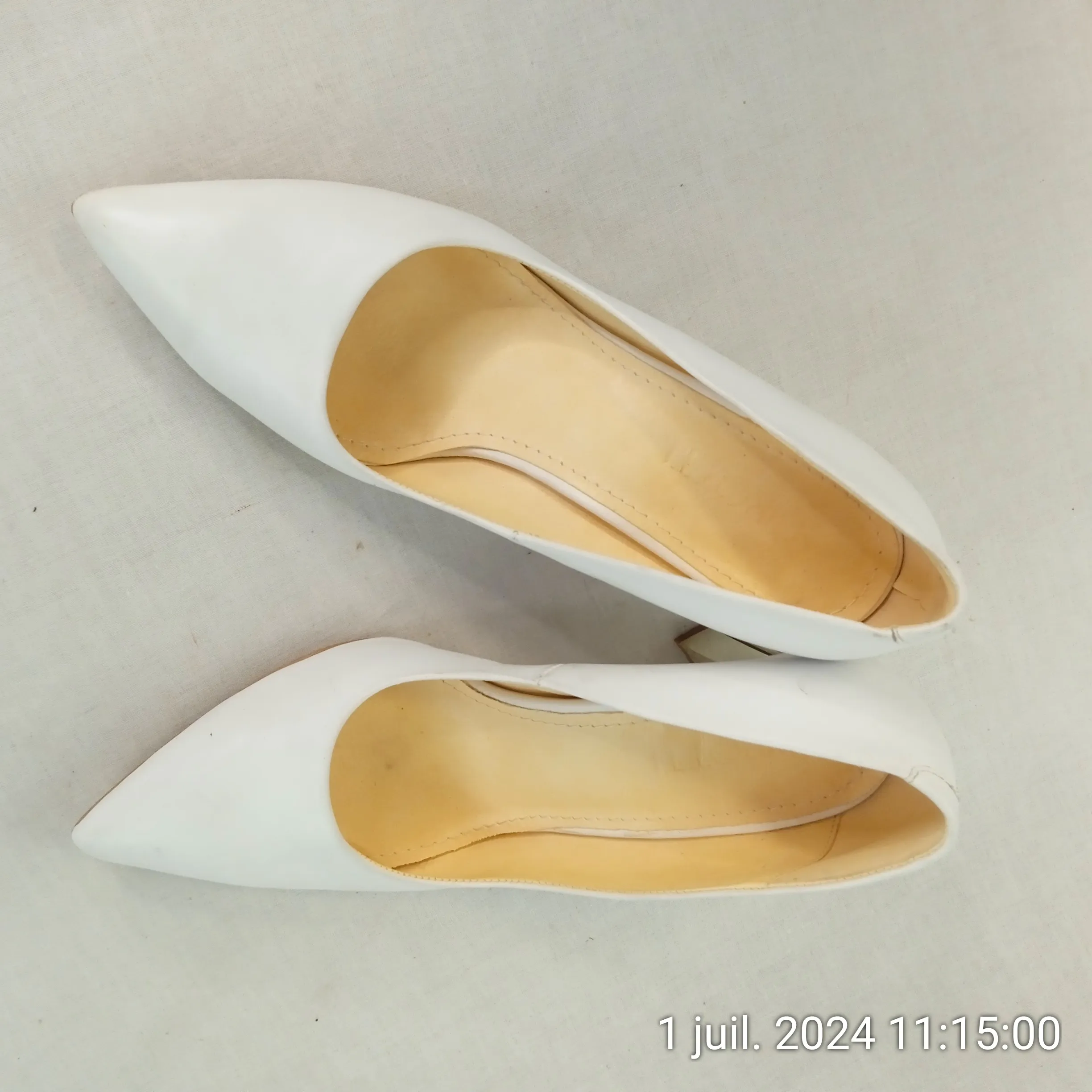 GIROTTI Escarpins blanc à talons 8 cm fait main en cuir véritable style italien T41