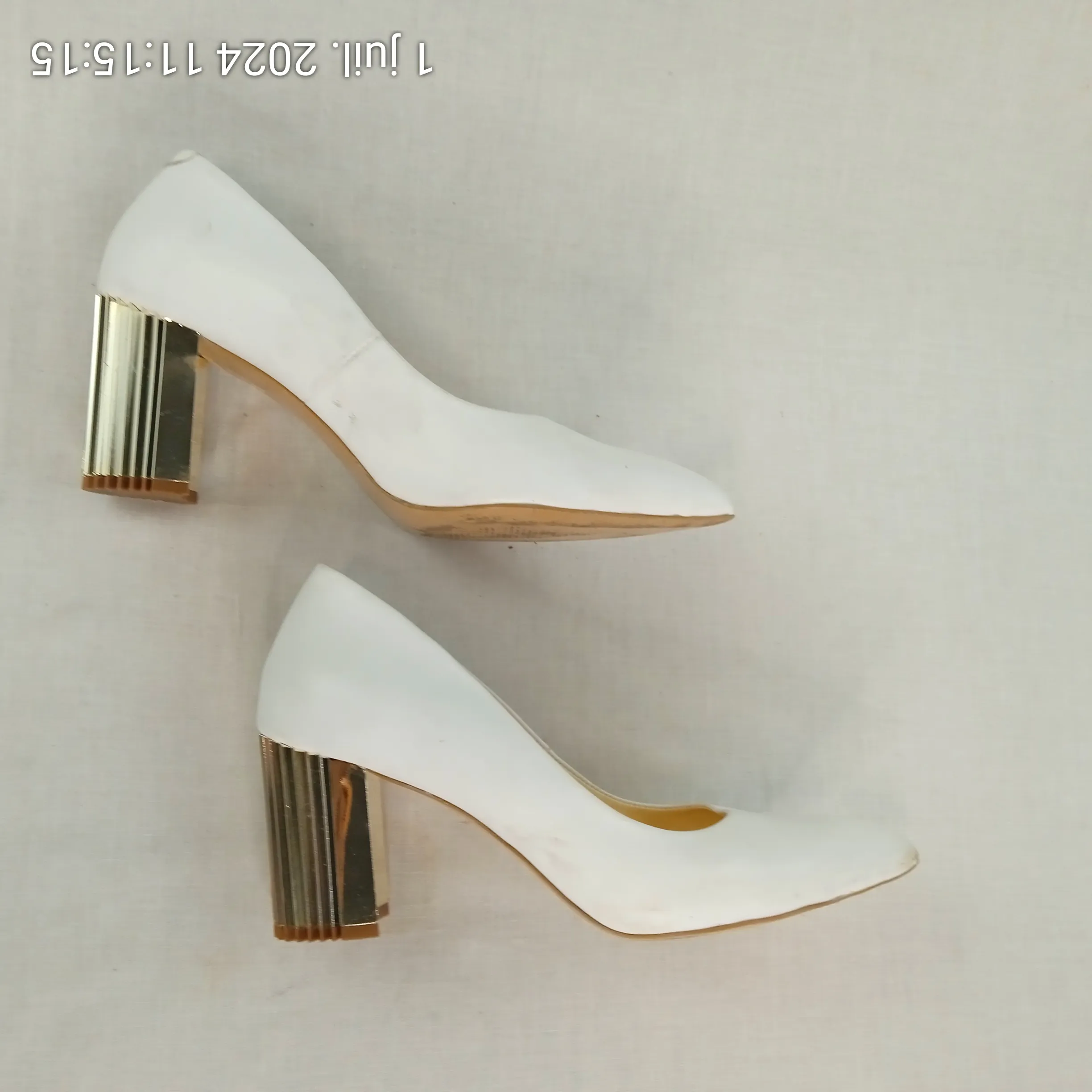 GIROTTI Escarpins blanc à talons 8 cm fait main en cuir véritable style italien T41