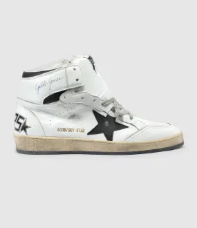 GOLDEN GOOSE Partager  Baskets Homme Sky Star Sérigraphie Cuir Blanc  