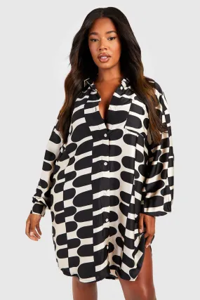 Grande taille - Robe chemise oversize imprimée