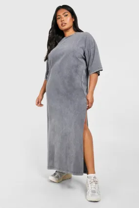 Grande taille - Robe mi-longue oversize délavée