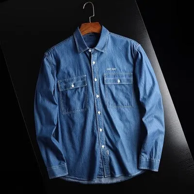 Importé - Chemise Homme Décontractée A Manches Longues En Jean