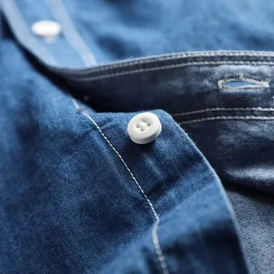 Importé - Chemise Homme Décontractée A Manches Longues En Jean