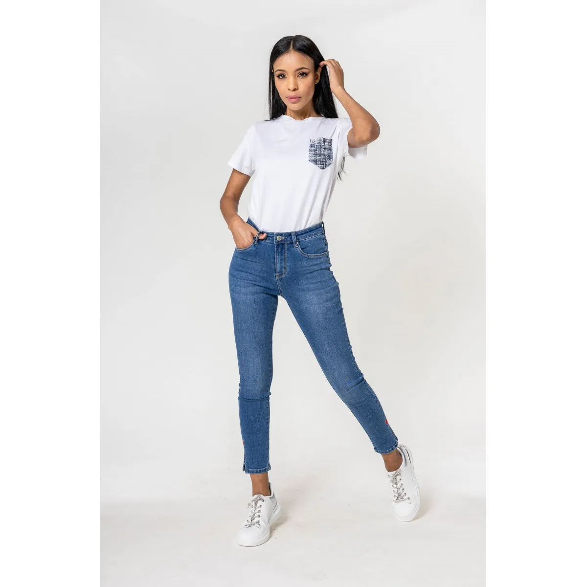 Jean cropped stretch Coeur 7/8 Nina Carter - Matière noble 29.90€