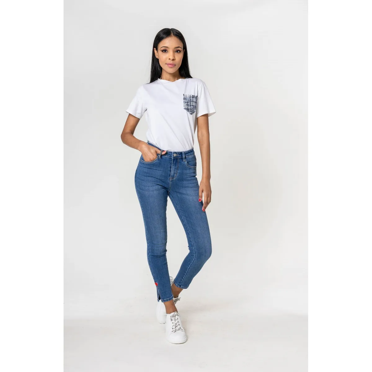 Jean cropped stretch Coeur 7/8 Nina Carter - Matière noble 29.90€