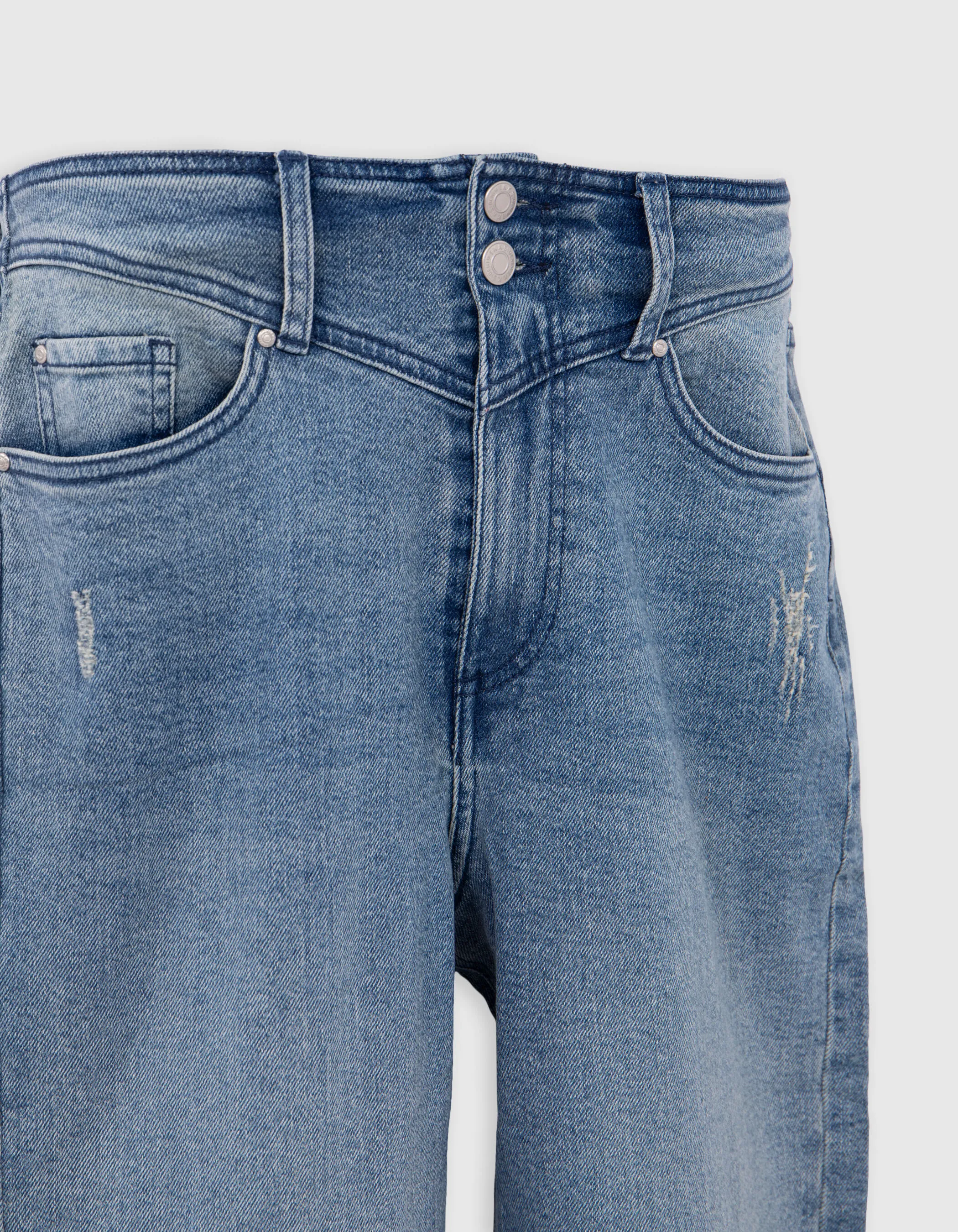 Jean denim droit waterless boutonné Femme