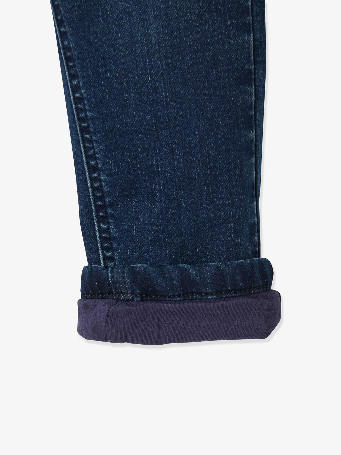 Jean droit doublé facile à enfiler garçon denim blue black - Vertbaudet