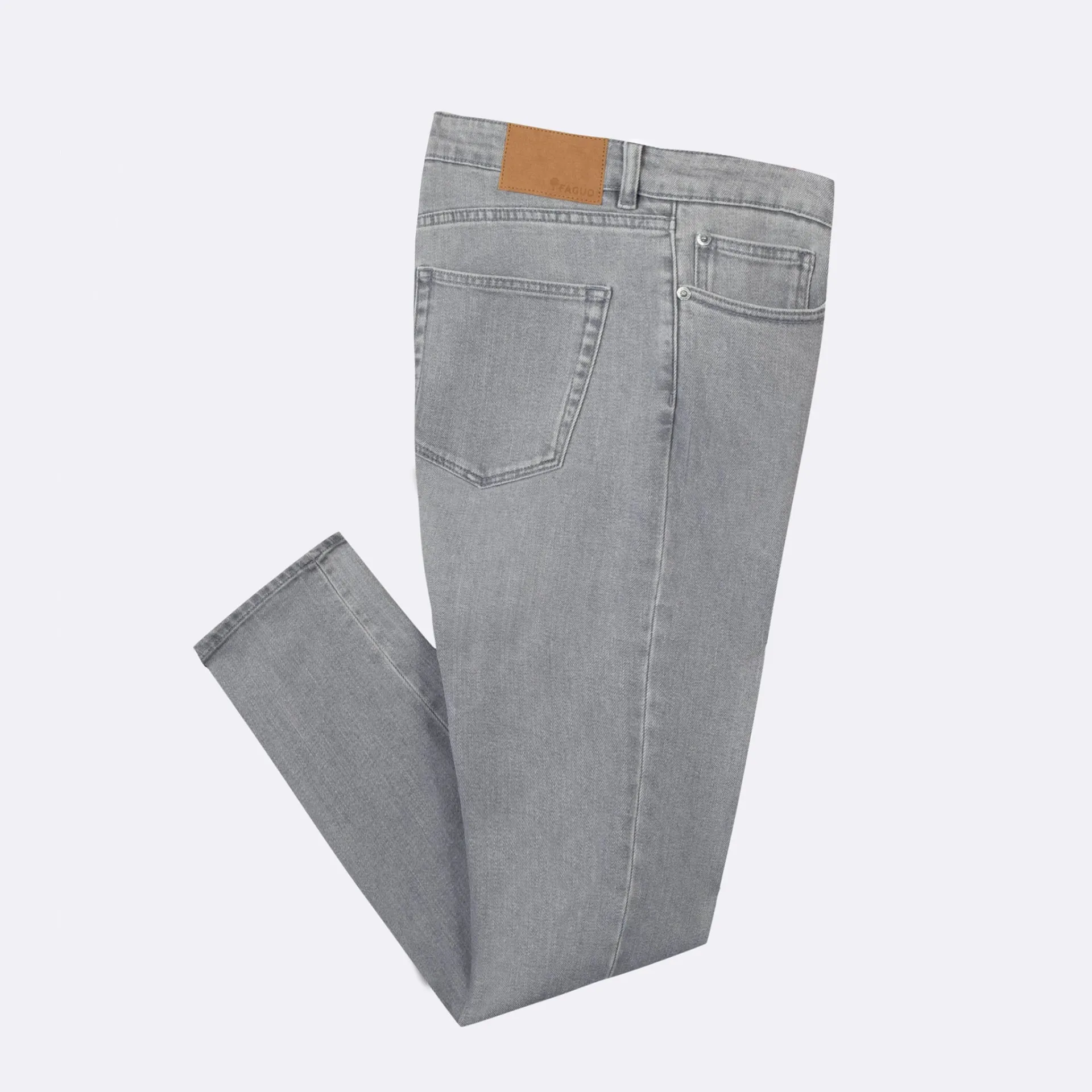 Jean light grey coton et coton recyclé - modèle Denim slim - FAGUO