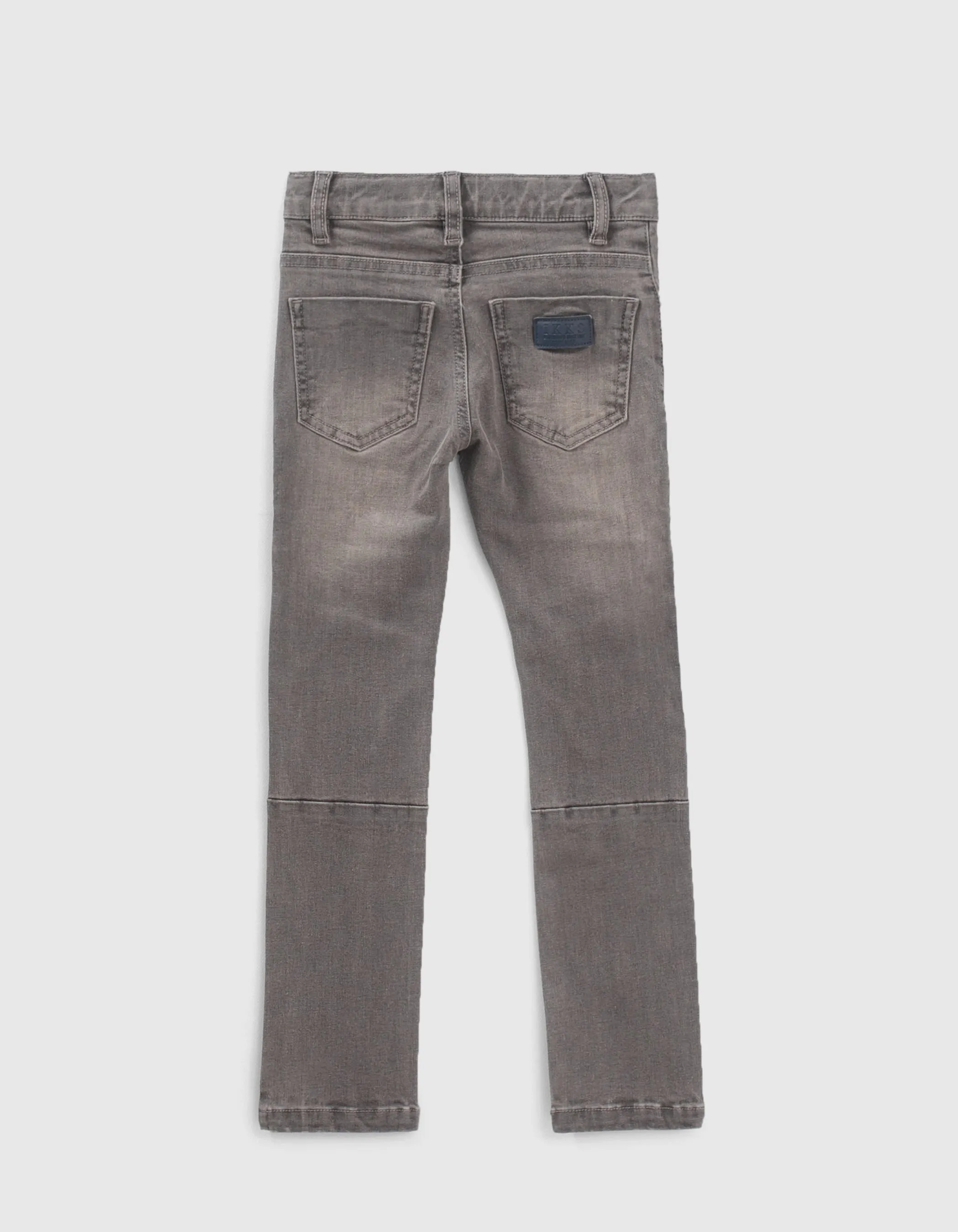 Jean skinny gris découpes genoux garçon