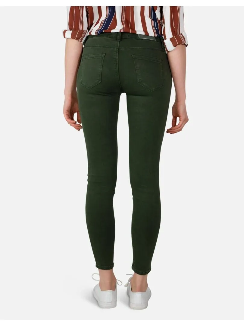 Jean slim taille haute Kebello - Vert