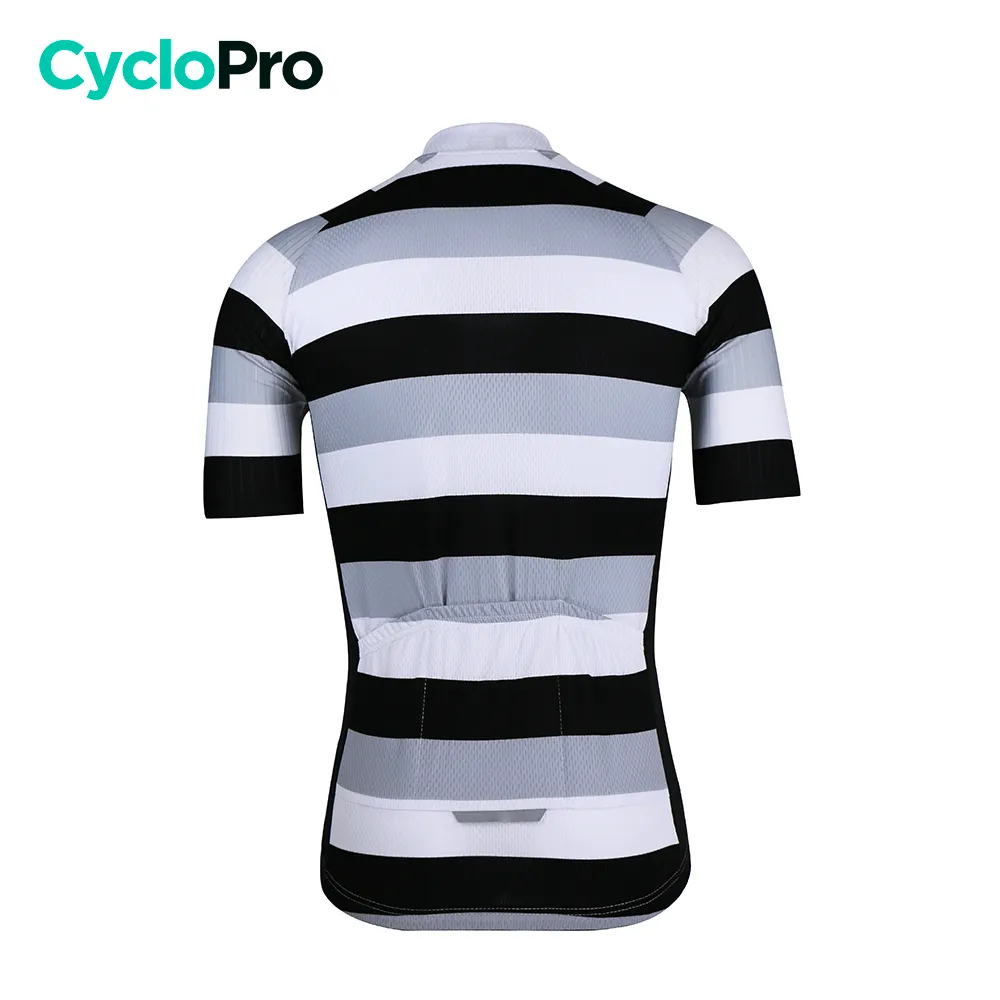 Maillot De Cyclisme Noir & Blanc - Evasion+ - DESTOCKAGE