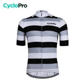 Maillot De Cyclisme Noir & Blanc - Evasion+ - DESTOCKAGE