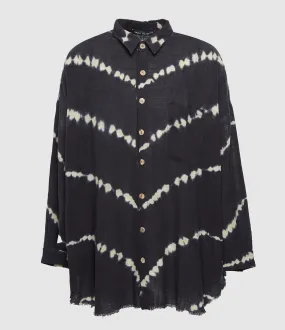 MAISON SAINT JULIEN Partager  Robe Chemise Oversize Mykonos Tie Dye Coton Noir  