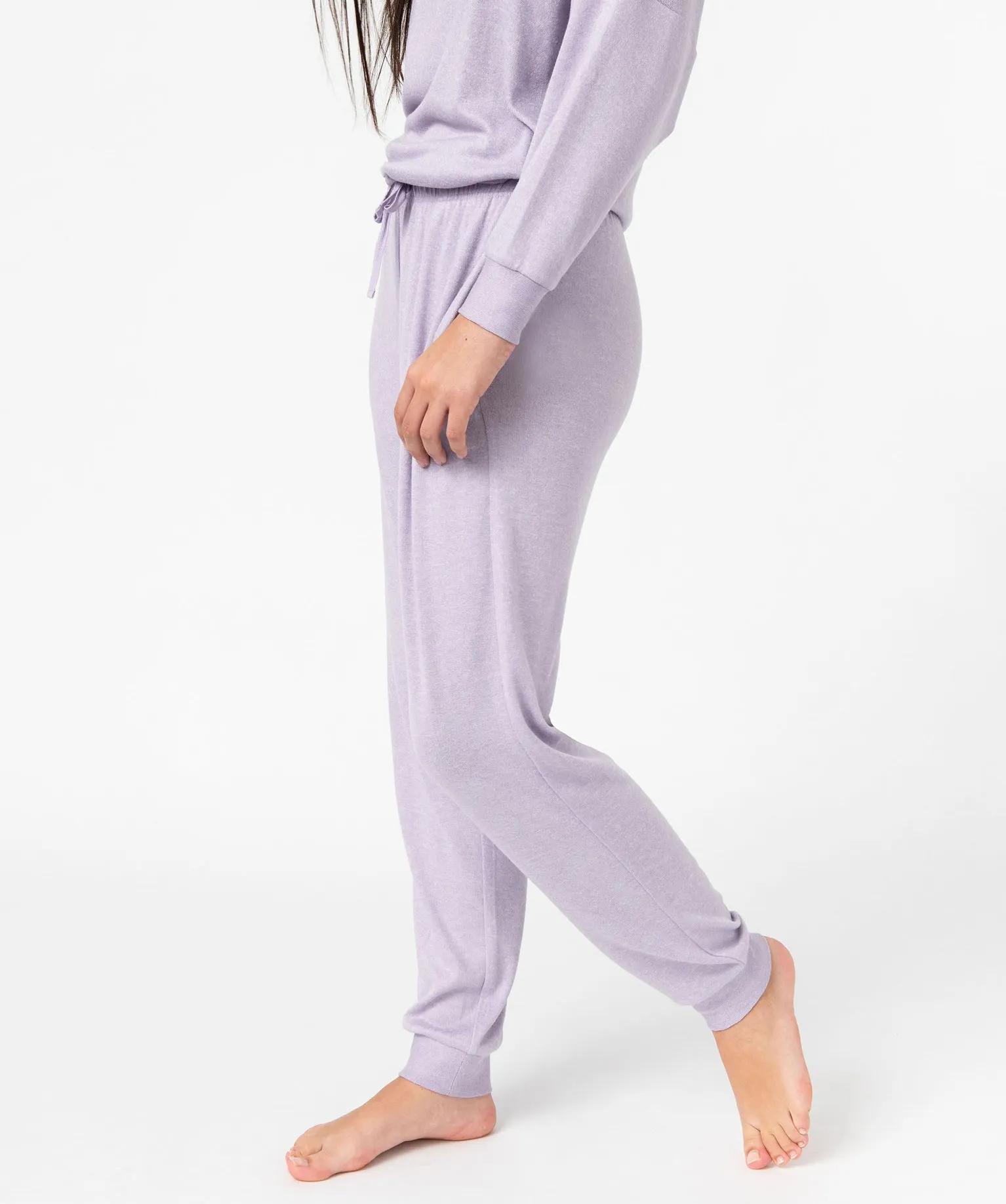 pantalon de pyjama en maille fine femme violet bas de pyjama