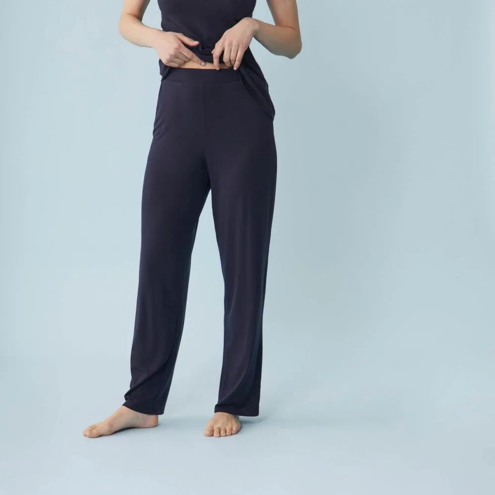 Pantalon pyjama fluide en lyocell | marine "azuma marine" femme