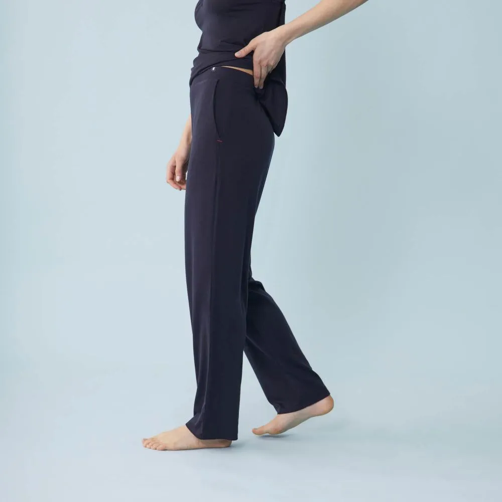 Pantalon pyjama fluide en lyocell | marine "azuma marine" femme