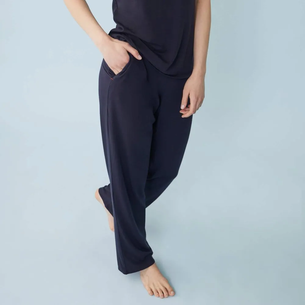 Pantalon pyjama fluide en lyocell | marine "azuma marine" femme