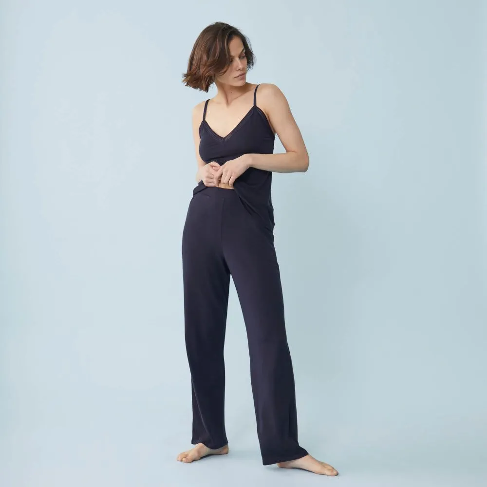 Pantalon pyjama fluide en lyocell | marine "azuma marine" femme