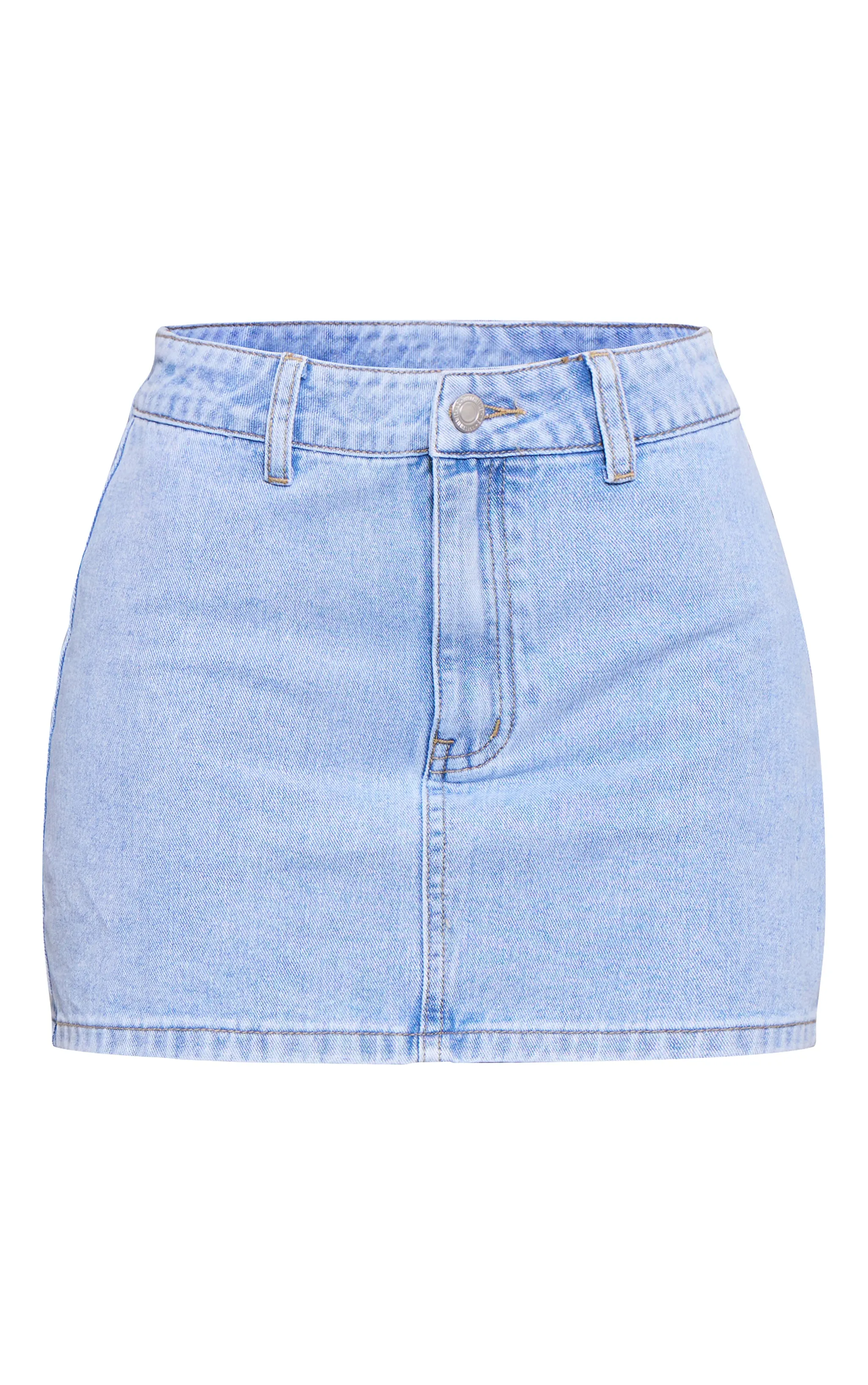 Petite Mini-jupe en jean bleu clair brodée