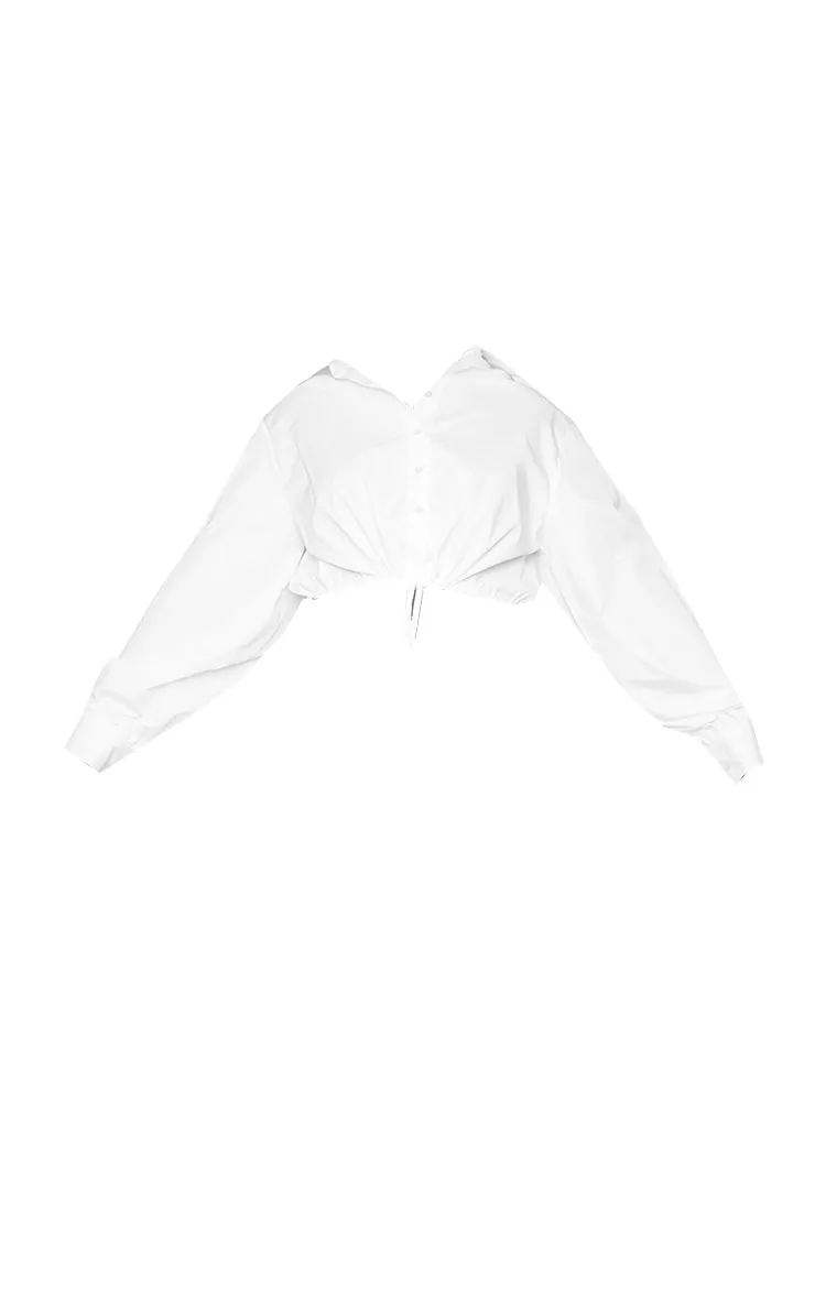 Plus Chemise courte blanche à liens taille