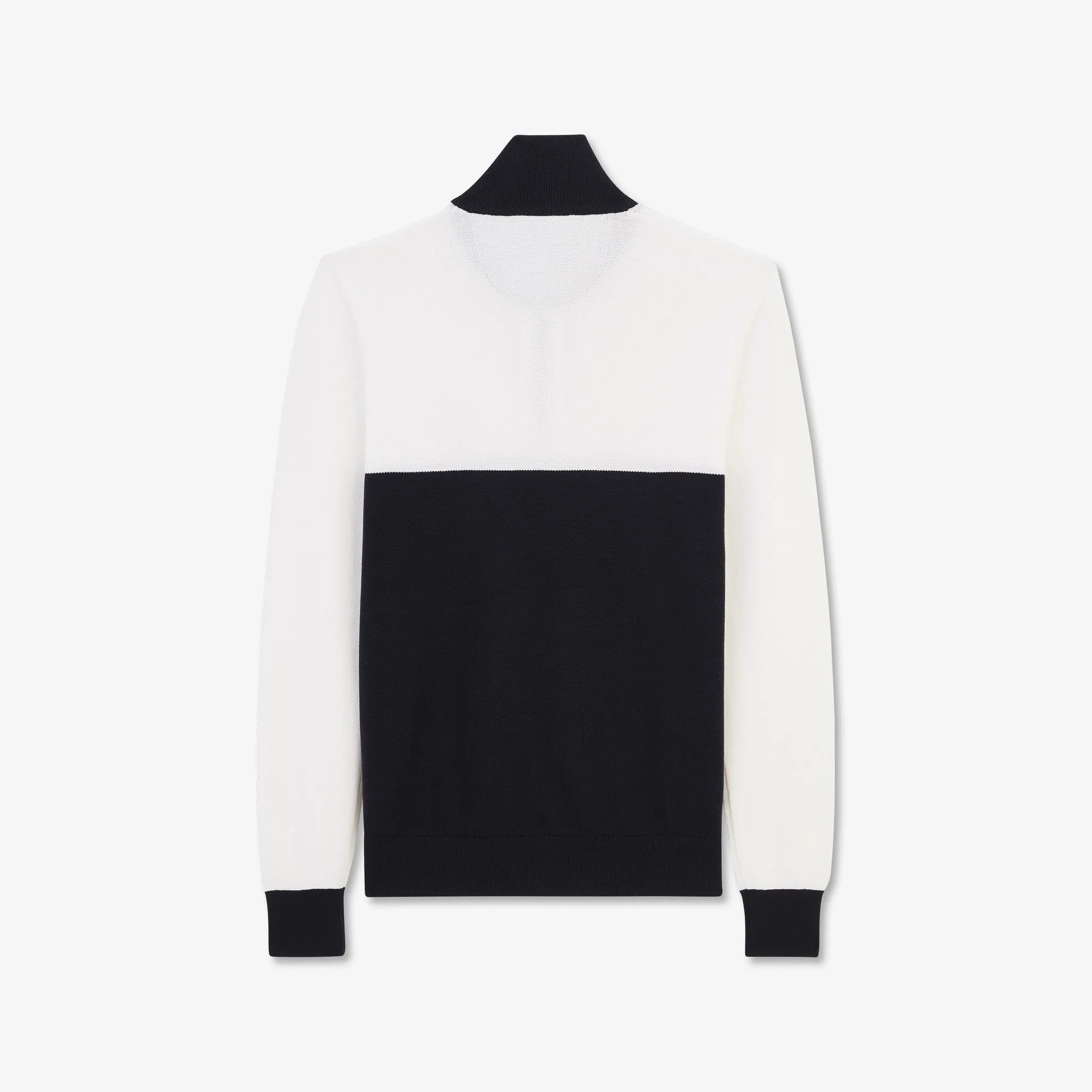 Pull blanc color-block en coton