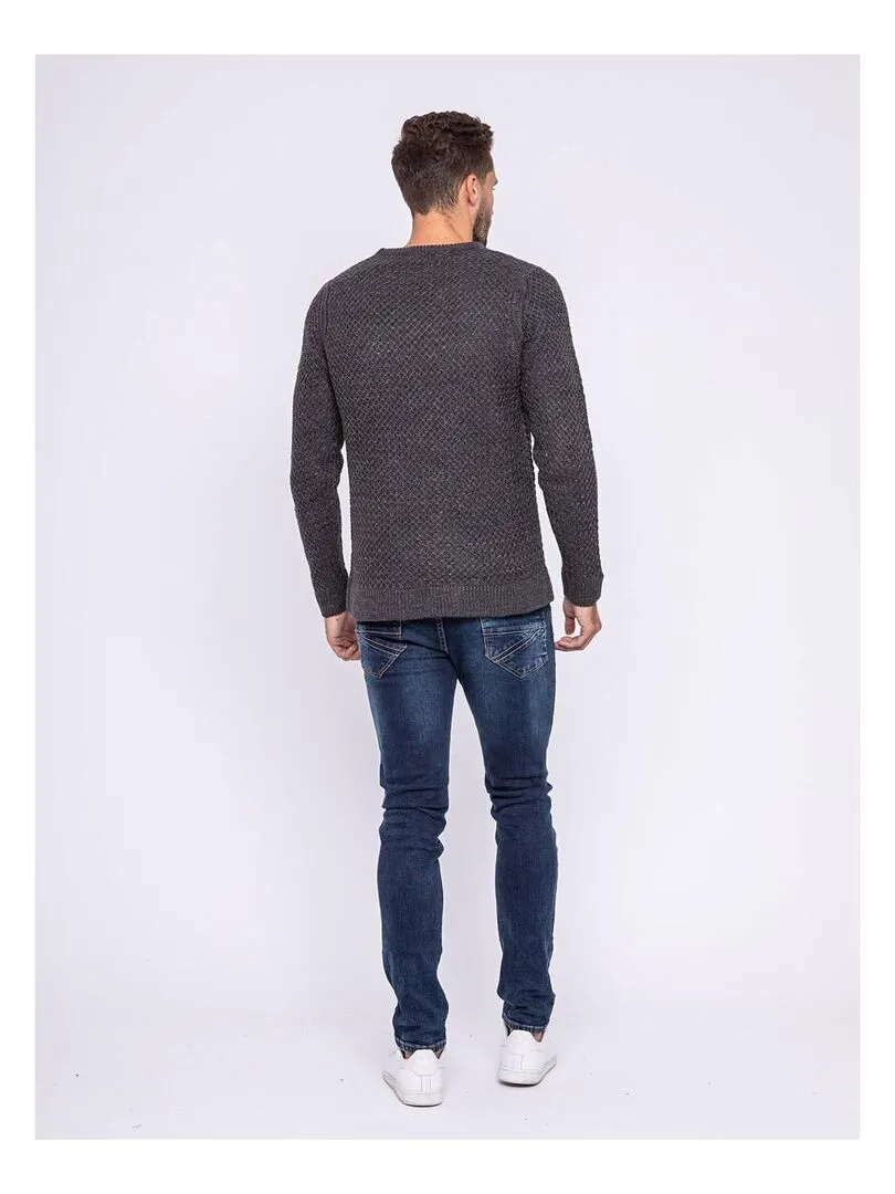 Pull col rond LUMARK - Gris foncé