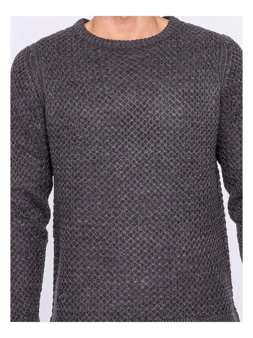 Pull col rond LUMARK - Gris foncé