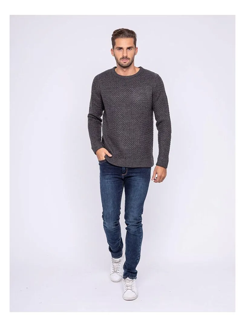 Pull col rond LUMARK - Gris foncé