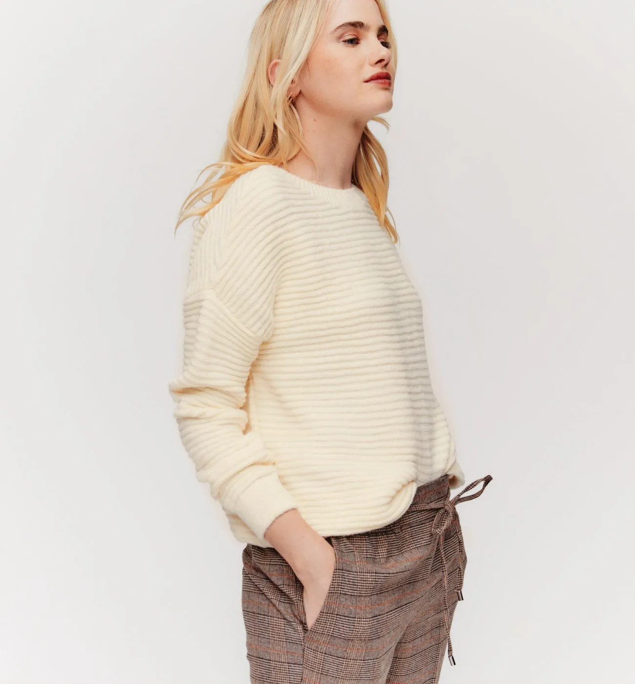 Pull en maille fantaisie Femme - Ecru