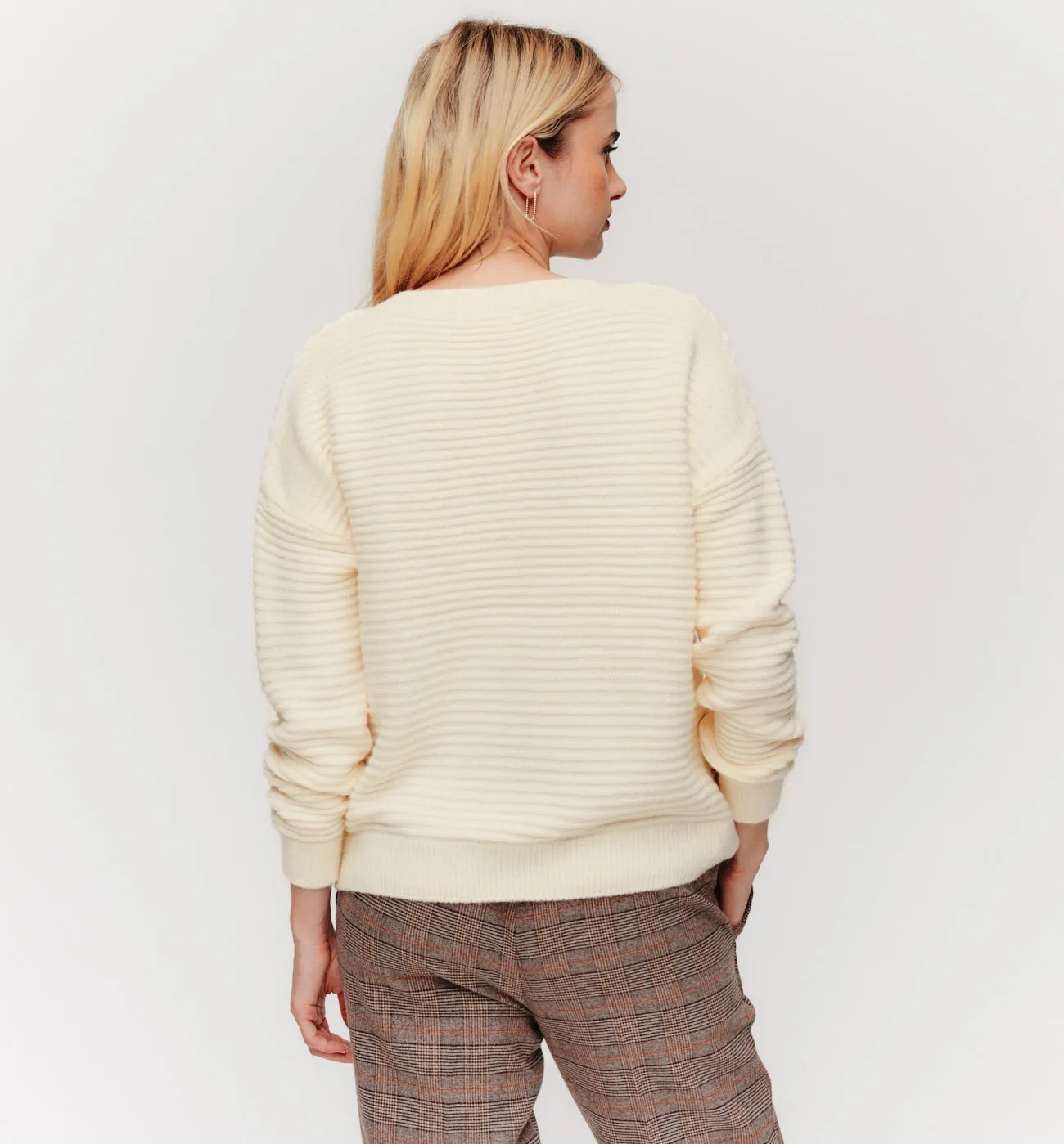 Pull en maille fantaisie Femme - Ecru