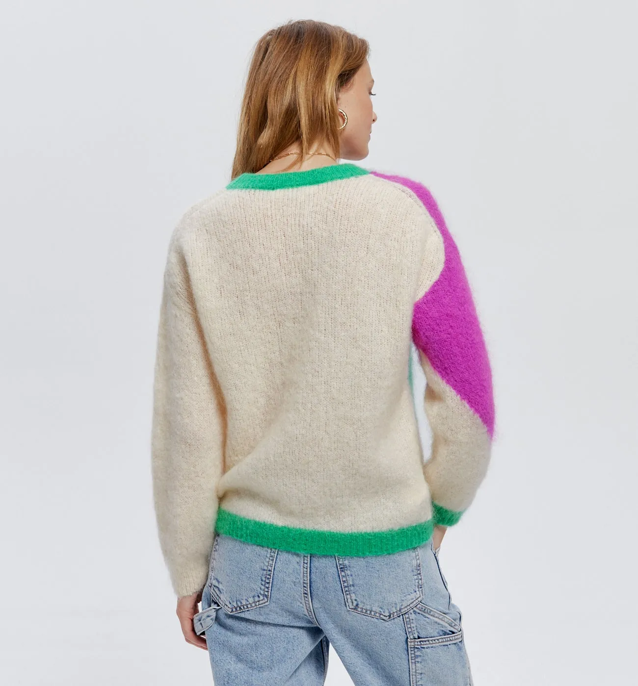 Pull mohair PREMIUM Femme - Imprimé vert