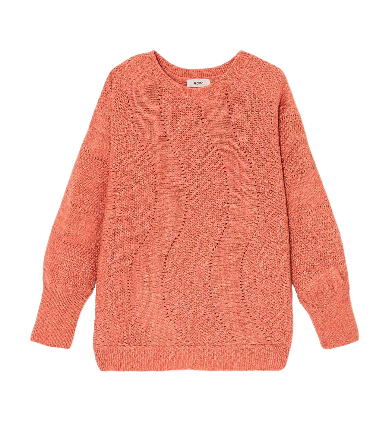 Pull oversize pailleté Femme - Orange