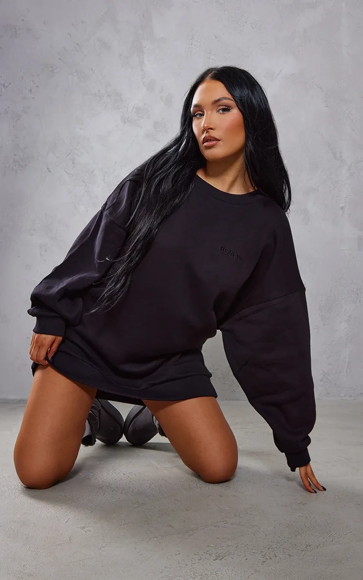 RENEW Robe sweat noire oversize