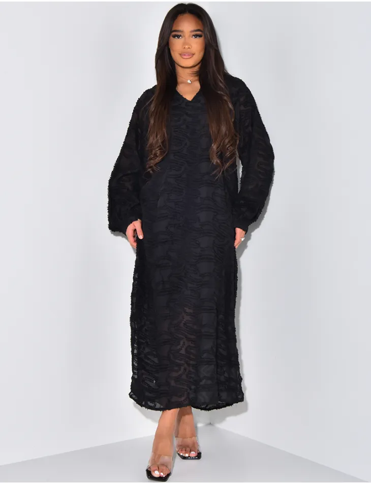 Robe abaya oversize à tissu duveteux / 50265 - JEANS INDUSTRY