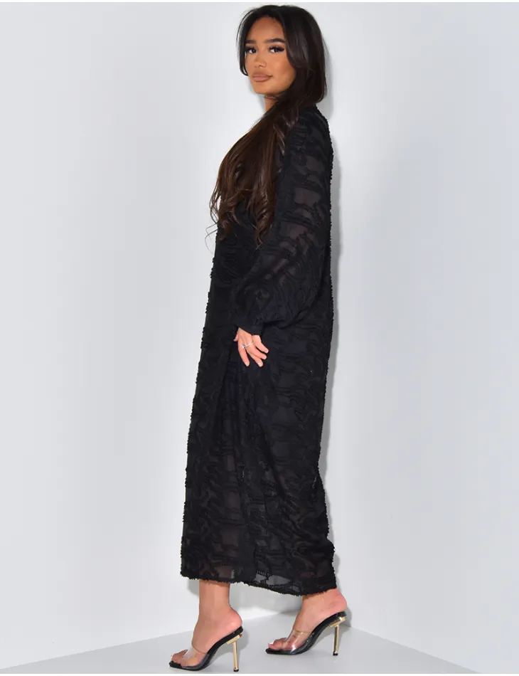 Robe abaya oversize à tissu duveteux / 50265 - JEANS INDUSTRY