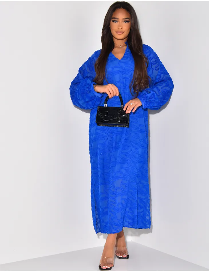 Robe abaya oversize à tissu duveteux / 50265 - JEANS INDUSTRY