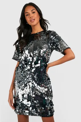 Robe chemise de soirée oversize pailletée