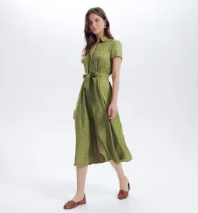 Robe-chemise Femme - Vert olive