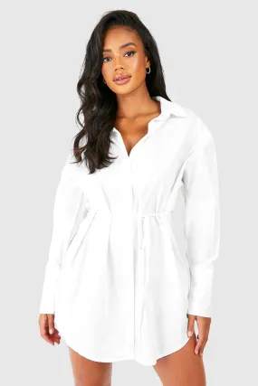 Robe chemise froncée