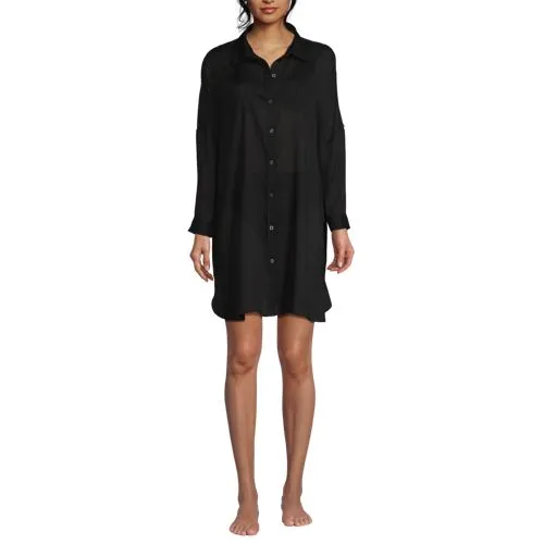 Robe de Plage Oversize à Manches Longues, Femme Stature Standard