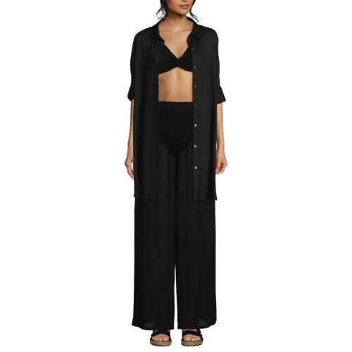 Robe de Plage Oversize à Manches Longues, Femme Stature Standard