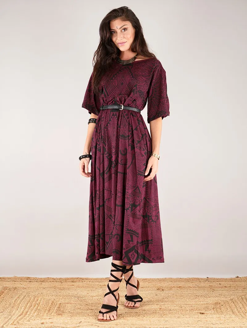 Robe longue oversize imprimée 