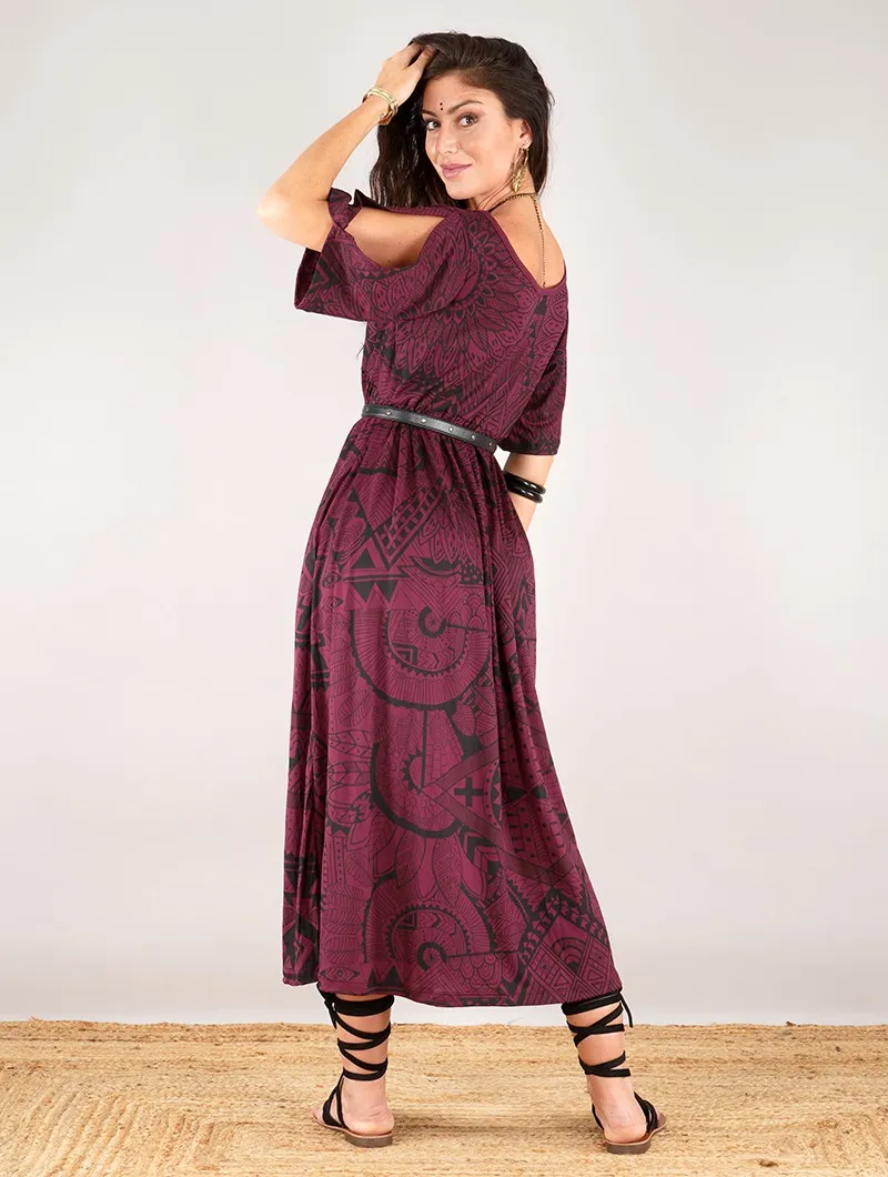 Robe longue oversize imprimée 